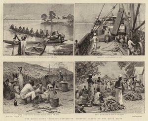A Royal Niger Company expedíciója, mindennapi jelenetek a Niger folyón