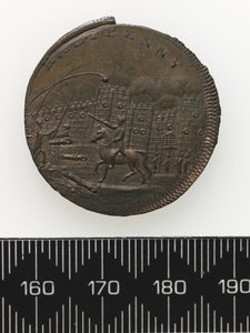 Thomas Spence-t (réz) ábrázoló token hátoldala