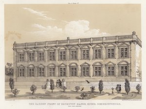 A Brympton Manor House kertje, Somersetshire, Inigo Jones, építész (színes litho)
