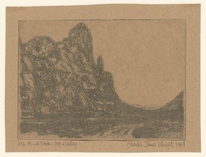 Táj meredek szikla alkotó: Charles James Wright (signed by artist)