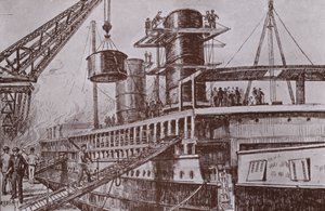A tölcsérek felállítása (litho) alkotó: Charles John de (after) Lacy