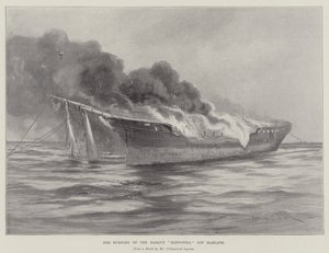 The Burning of the Barque Blengfall off Margate alkotó: Charles John de Lacy