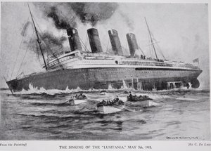 A Lusitania elsüllyedése, 1915. május 7., illusztráció a 