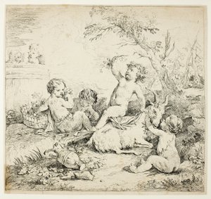 Kerubok kecskével alkotó: Charles Joseph Natoire