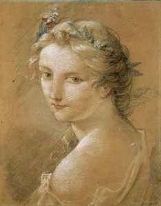 Egy fiatal nő portréja. alkotó: Charles Joseph Natoire