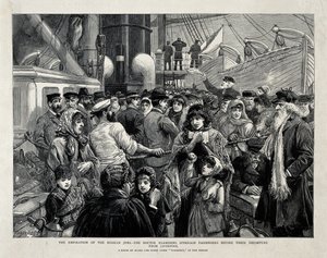 Orvos által megvizsgált orosz zsidók a liverpooli emigráció előtt, 1891 alkotó: Charles Joseph Staniland