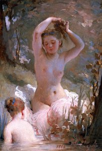 Két lány fürdőzése, 1864