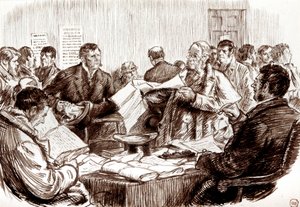 Jelenet egy ír földbíróságon alkotó: Charles Keene