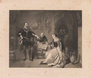 Lady Jane Grey halálos ítéletének aláírása. alkotó: Charles Kennedy Burt