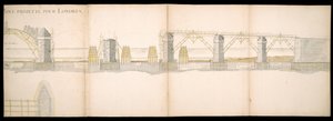 A londoni Temze folyón tervezett híd tervei, BL Maps C.49.e.76 alkotó: Charles Labelye