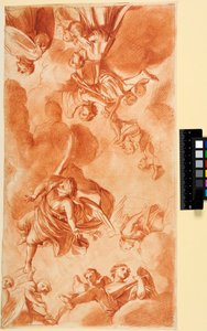Deckengestaltung mit Engeln und Anbetern. Für die Chapelle du Séminaire in Saint-Sulpice, Paris alkotó: Charles Le Brun