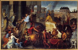 Sándor diadala vagy Nagy Sándor főétel a babiloni festészetben – Charles Lebrun (Le Brun) (1619-1690) 17. század V. 4,5x7,7 m alkotó: Charles Le Brun