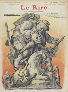 Charles de Freycinet francia miniszterelnök karikatúrája. Illusztráció Le Rire