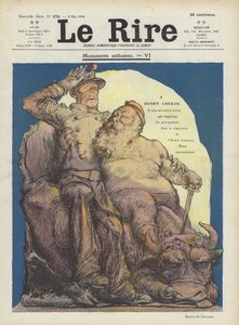 Henry Cheron francia hadügyért felelős helyettes államtitkár karikatúrája. Illusztráció Le Rire