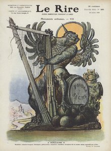II. Vilmos német császár karikatúrája. Illusztráció Le Rire