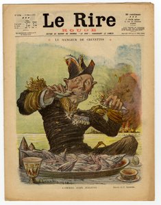 A „The Red Laughter” címlapja, színekben szatirikus alkotó: Charles Leandre
