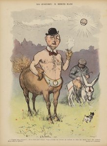 Edmond Blanc francia versenyló tulajdonos és tenyésztő. Illusztráció Le Rire