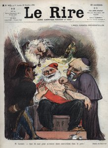 Emile Loubet - Ingyenes elnöki nyugdíj - Loubet úr - Nehéz a bőrömbe vésni a meggyőződésüket! - (Charles Leandre (1862-1934) kigúnyolja az államot, az egyházat és a hadsereget LOUBET elnök ágya mellett, makonikus és egyéb jelekkel borítva) caric alkotó: Charles Leandre