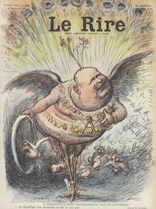 Gustave Rives francia építész és a Párizsi Autószalon szervezője. Illusztráció Le Rire