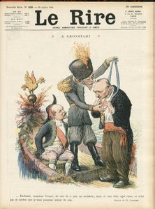 Charles Leandre (1862-1934) illusztrációja a Le Lire borítójához, 25/07/25 - "" Elbűvölni Monsieur Vivianit, hogy ilyen közelről lásson egy szocialistát, de ha Ön orosz alattvaló lenne, akkor nem az a kötél, amit továbbadni neked." - A crondstadt - Oroszor alkotó: Charles Leandre