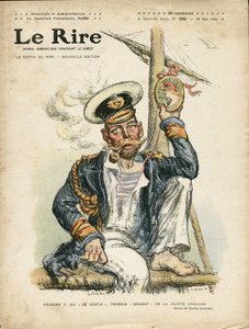 Charles Leandre (1862-1934) illusztrációja a Le Rire borítójára, 2010.05.28. - Anglia, Nagy-Britannia, Folie, Maritime Marine Seaside, Dohányzás, Dohány - George V (1865-1936) alkotó: Charles Leandre