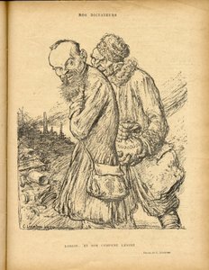 Illusztráció Charles Leandre-ről (1862-1934) a Le Rire-ben, 20.05.29 - Loriot és társa Lenine - Uss - Lenine, Loriot alkotó: Charles Leandre