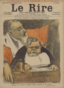 M Fallieres elnök és Octave Bernard főügyész, Le Rire illusztrációja