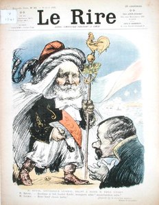 Emile Loubet elnök (1838-1929) fogadása Algéria főkormányzója, A.J.P. Revoil, karikatúra a „Le Rire”-ből alkotó: Charles Leandre