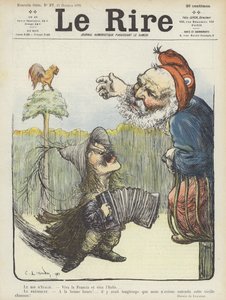 Olaszország királya és Franciaország elnöke. Illusztráció Le Rire alkotó: Charles Leandre