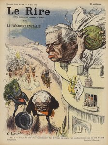 Loubet francia elnök olaszországi látogatása. Illusztráció Le Rire alkotó: Charles Leandre