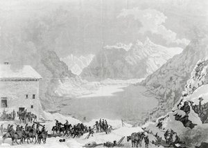 Napóleon Bonaparte (1769-1821) első konzul francia hadserege a Szent Bernát-hágóban, május 20.
