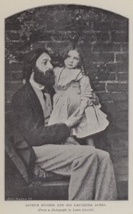 Arthur Hughes és lánya, Ágnes (f/w fotó) alkotó: Charles Lutwidge Dodgson