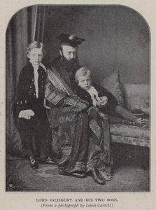 Lord Salisbury és két fia (f/w fotó) alkotó: Charles Lutwidge Dodgson