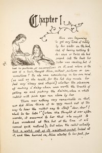 Alice a nővérével, illusztráció az Alices Adventures Under Ground-ból, kocsma. 1886 (fax) alkotó: Charles Lutwidge Dodgson