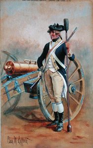 Gunner, New York -i tüzérség (akvarell papírra) alkotó: Charles MacKubin Lefferts