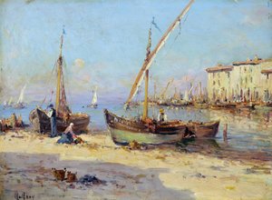 Kilátás a Martiguesre. Charles Malfroy (1862-1918) festménye. Olaj, fa. Mérete: 29,5x40 cm. Kötelező említés: Collection fondation regards de Provence, Marseille alkotó: Charles Malfroy