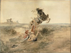 Elesett indián harcos alkotó: Charles Marion Russell