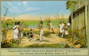 Irokéz indián kiállítás, Állami Múzeum, Albany alkotó: Charles Marion Russell