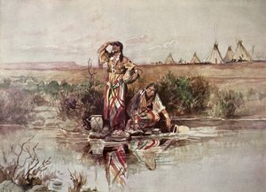 "Harcosaink visszatérnek" alkotó: Charles Marion Russell