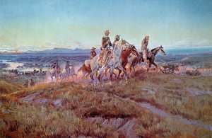 Riders of the Open Range (olaj, vászon) alkotó: Charles Marion Russell