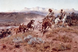 Körkép a kagylóhéjon (olaj, vászon) alkotó: Charles Marion Russell