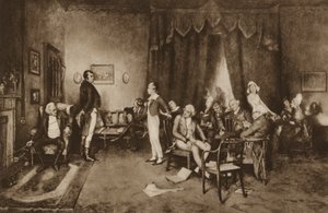 Robert Burns és Sir Walter Scott találkozója, Edinburgh (litho) alkotó: Charles Martin (after) Hardie