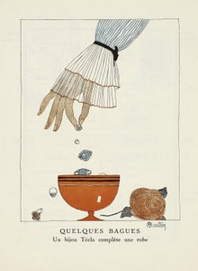 A "Tecla" reklámja, a Gazette de Bon Ton, pub. 1920 alkotó: Charles Martin