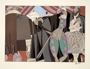 Olasz vígjáték, a Sport & Entertainment kínálatából, pub. 1914 (sablonnyomat) alkotó: Charles Martin