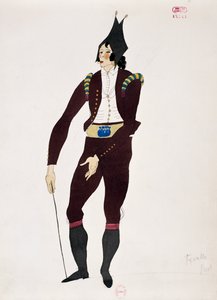 Gioacchino Rossini A sevillai borbély Fiorello karakterének jelmeze, Charles Martin vázlata (1884-1934)