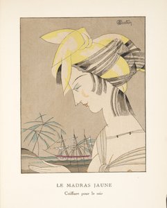 Le Madras Jaune, a divattányérok gyűjteményéből, 1920 (pochoir print) alkotó: Charles Martin