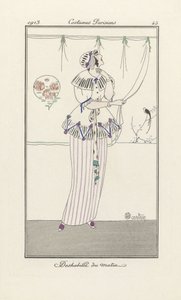 Reggeli ruha, a Costumes Parisiens-től, kocsma. 1913 (sablonnyomat) alkotó: Charles Martin