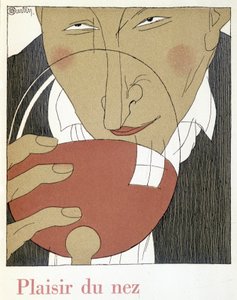 Az orr gyönyöre – a „Monseigneur le vin” Charles Martin (1884-1934) rajzában, a Nicolas Establishments füzetében
