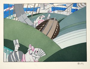 Water-Chute, sport és szórakoztatás, pub. 1914 (sablonnyomat)