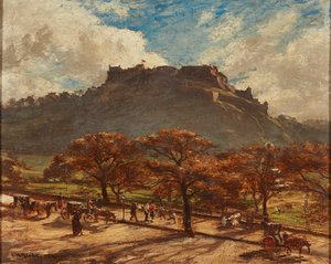Edinburgh-i kastély (olaj, vászon) alkotó: Charles Martin Hardie
